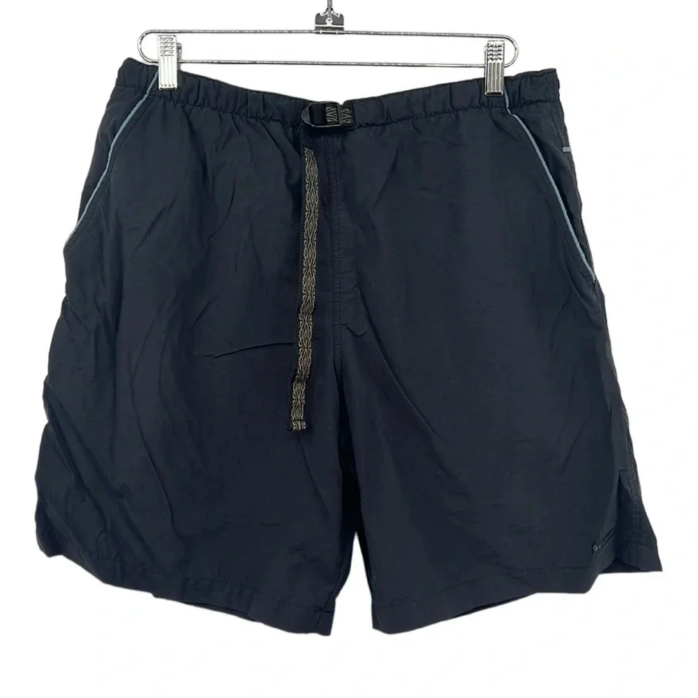 Columbia Shorts Mens Medium Navy Blue Belted Swim Trunks Outdoors‎ Hiking